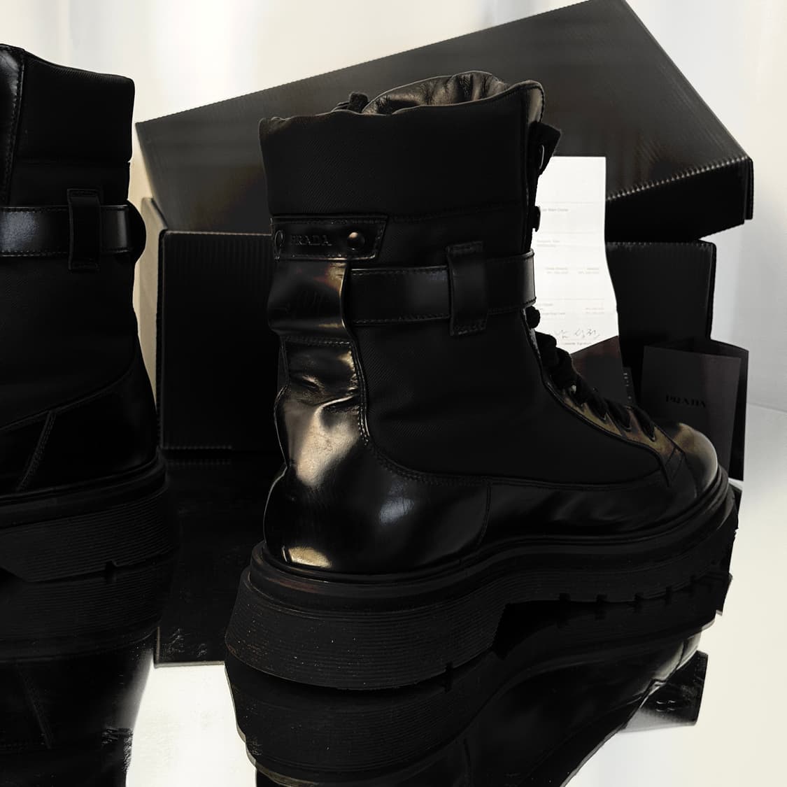 [정품] 프라다 리나일론 브러시드 컴뱃 부츠 8 270 상품이미지6