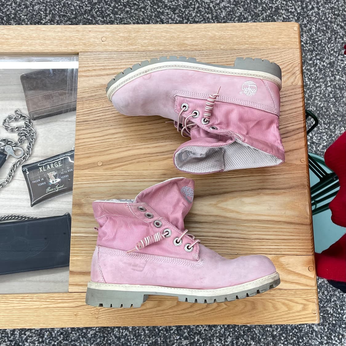 팀버랜드 핑크 리플렉티브 롤탑 부츠 상품이미지2