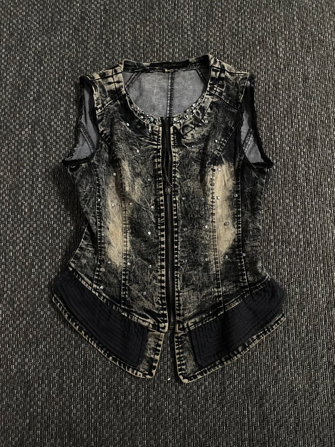 2000Girl Cubic Detail Short Vest 상품이미지5