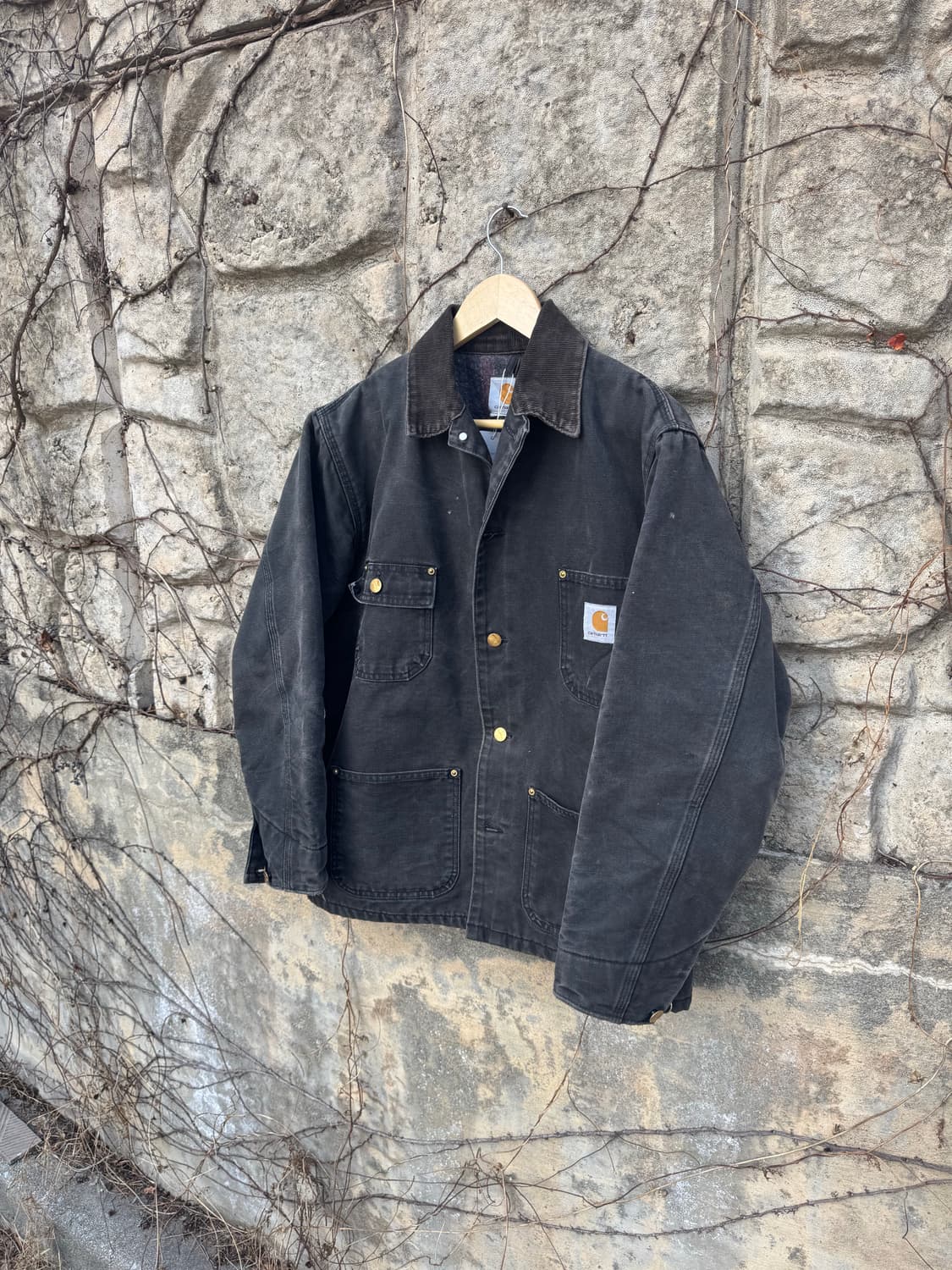 90s 칼하트 빈티지 c01 blk 페이딩 초어 워크 자켓 상품이미지3