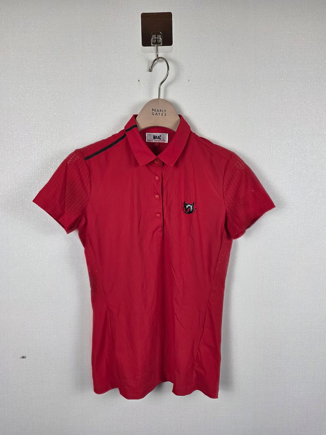 WACC 왁골프 여성 신품급 유로펀칭 반팔티셔츠 레드 1호 (S) 상품이미지2