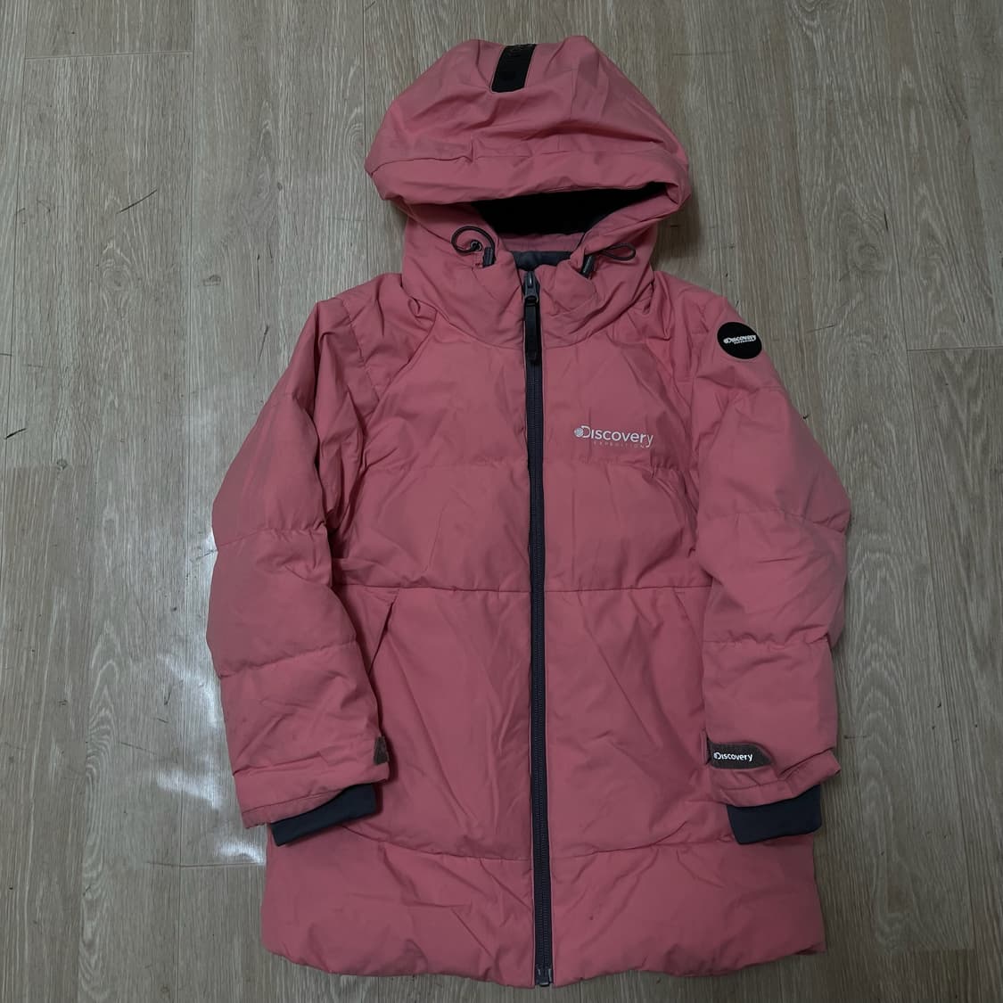 디스커버리 키즈 덕다운 후드 롱패딩 120  상품이미지1