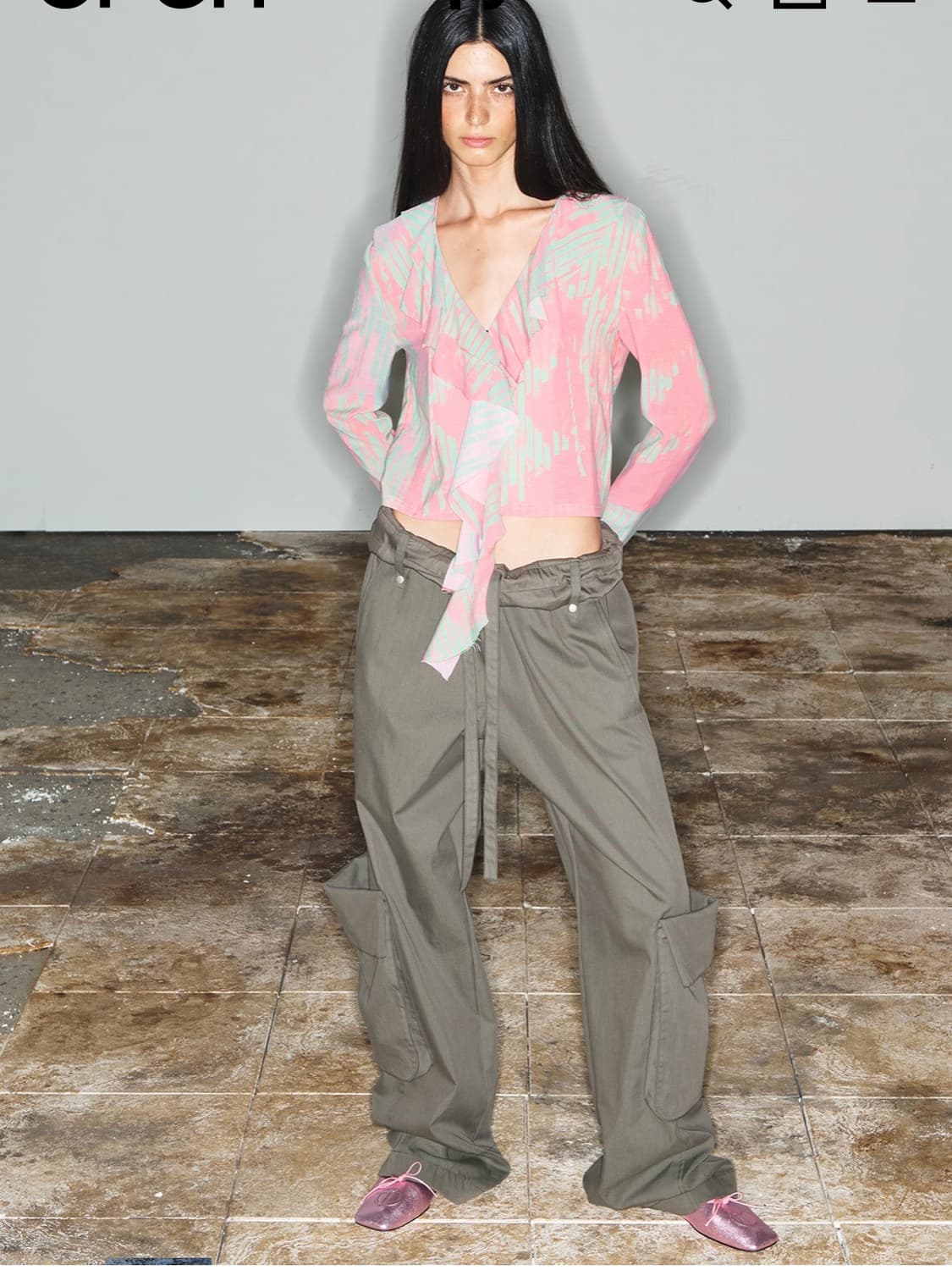 [THEOPEN PRODUCT] PRINTED FRILL TOP blue 상품이미지6