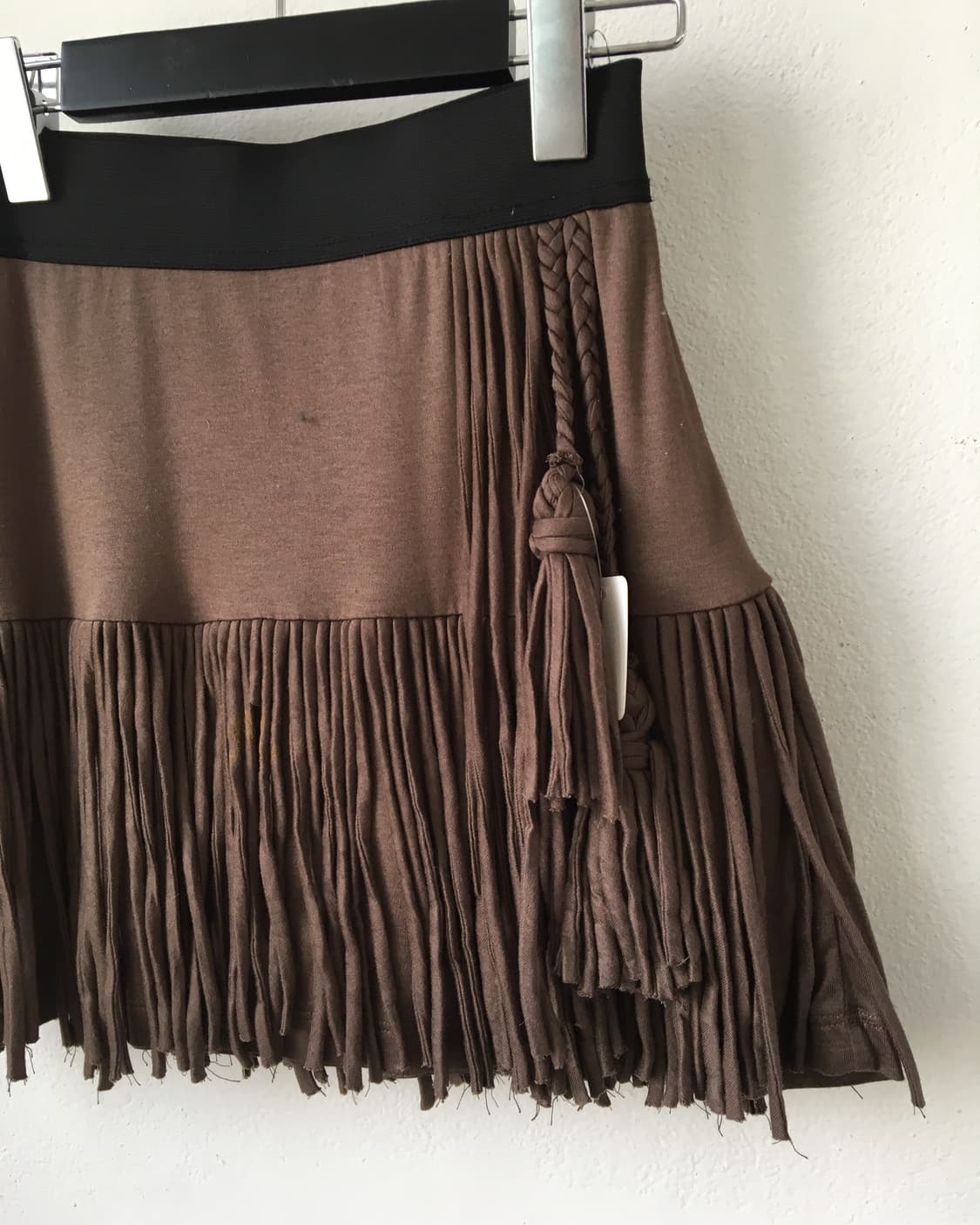 Drop point fringe mini skirt 상품이미지3