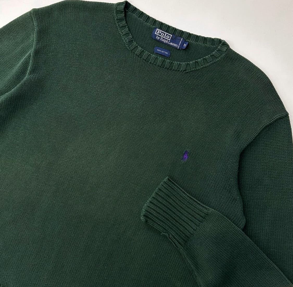 폴로랄프로렌 코튼 딥그린 라운드넥 니트 상품이미지2