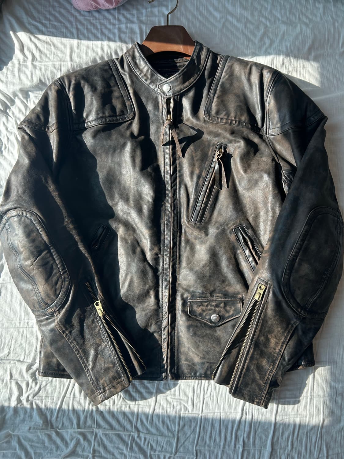 rrl 더블알엘 레더 모토 자켓 m 상품이미지1