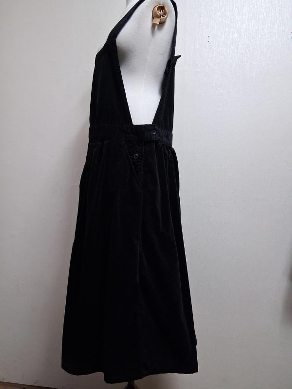 LARU 일본빈티지 검정 면 골덴 블랙코듀로이 뷔스티에롱원피스 30까지 상품이미지3