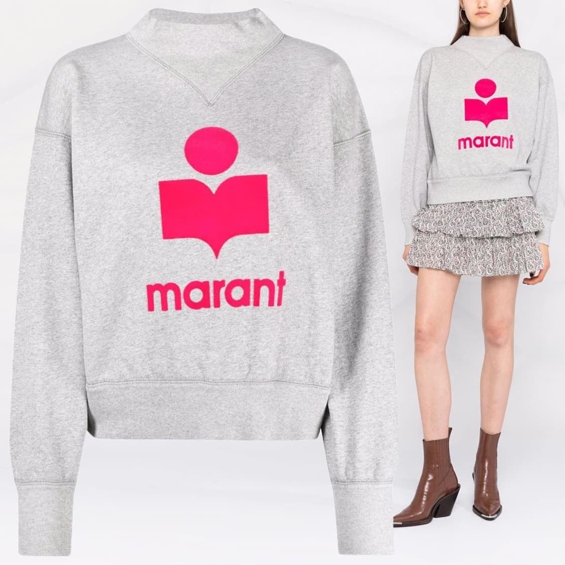 이자벨마랑 벨벳 로고 기모 맨투맨 36사이즈 상품이미지1