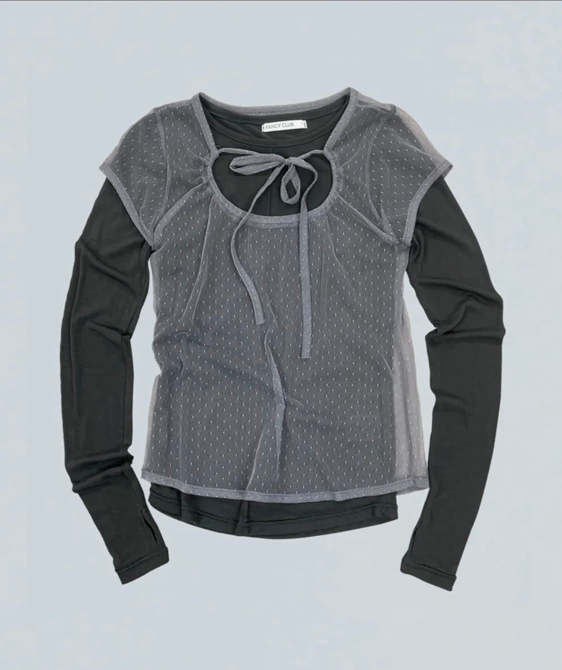 3-WAY 도트 레이어드 롱슬리브 (GRAY)_F24ZB071 상품이미지1