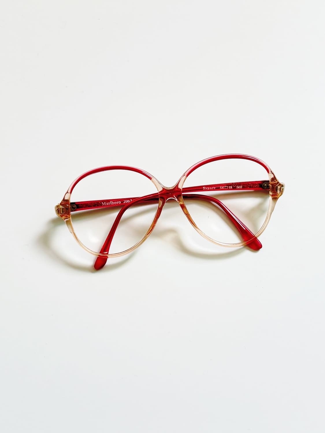 80s 프랑스제 MARLBORO 그라디언트 오버프레임 뿔테 빈티지 안경 상품이미지1