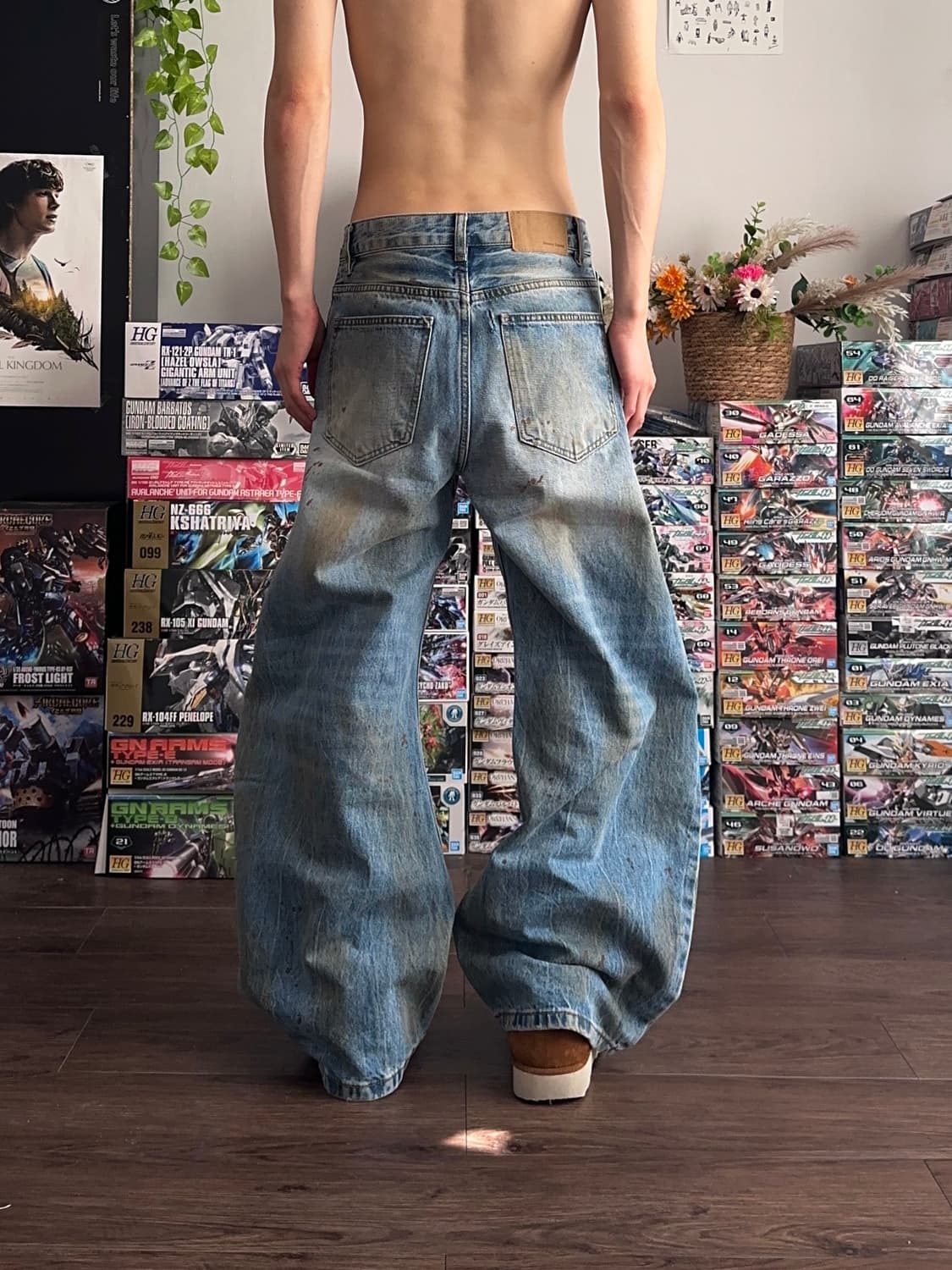 Decency Concept 더티 & 페인팅 와이드 벌룬 데님 상품이미지6