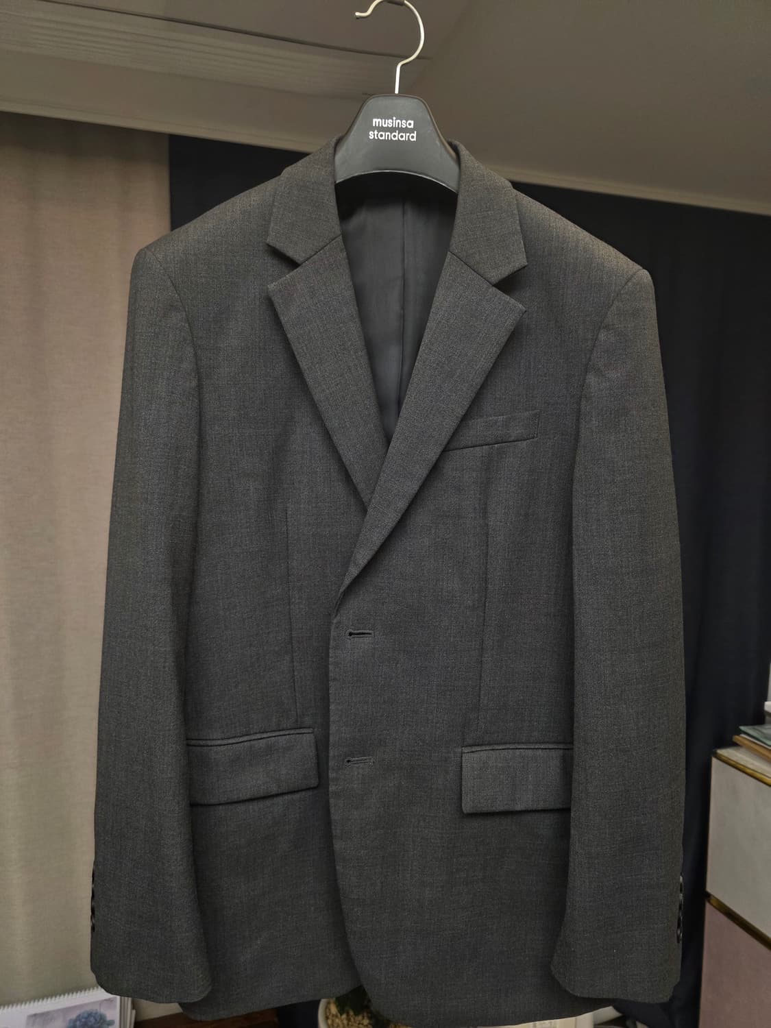 무신사스탠다드 / 울 블렌드 릴렉스드 셋업 [미디엄그레이] / XL,32 상품이미지1