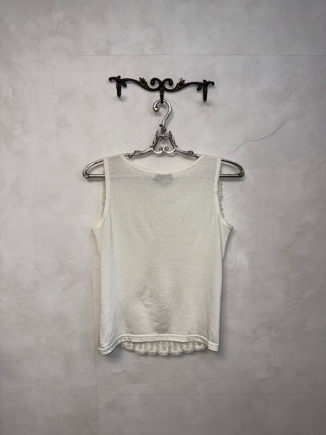 White ruffle lace sleeveless  상품이미지3