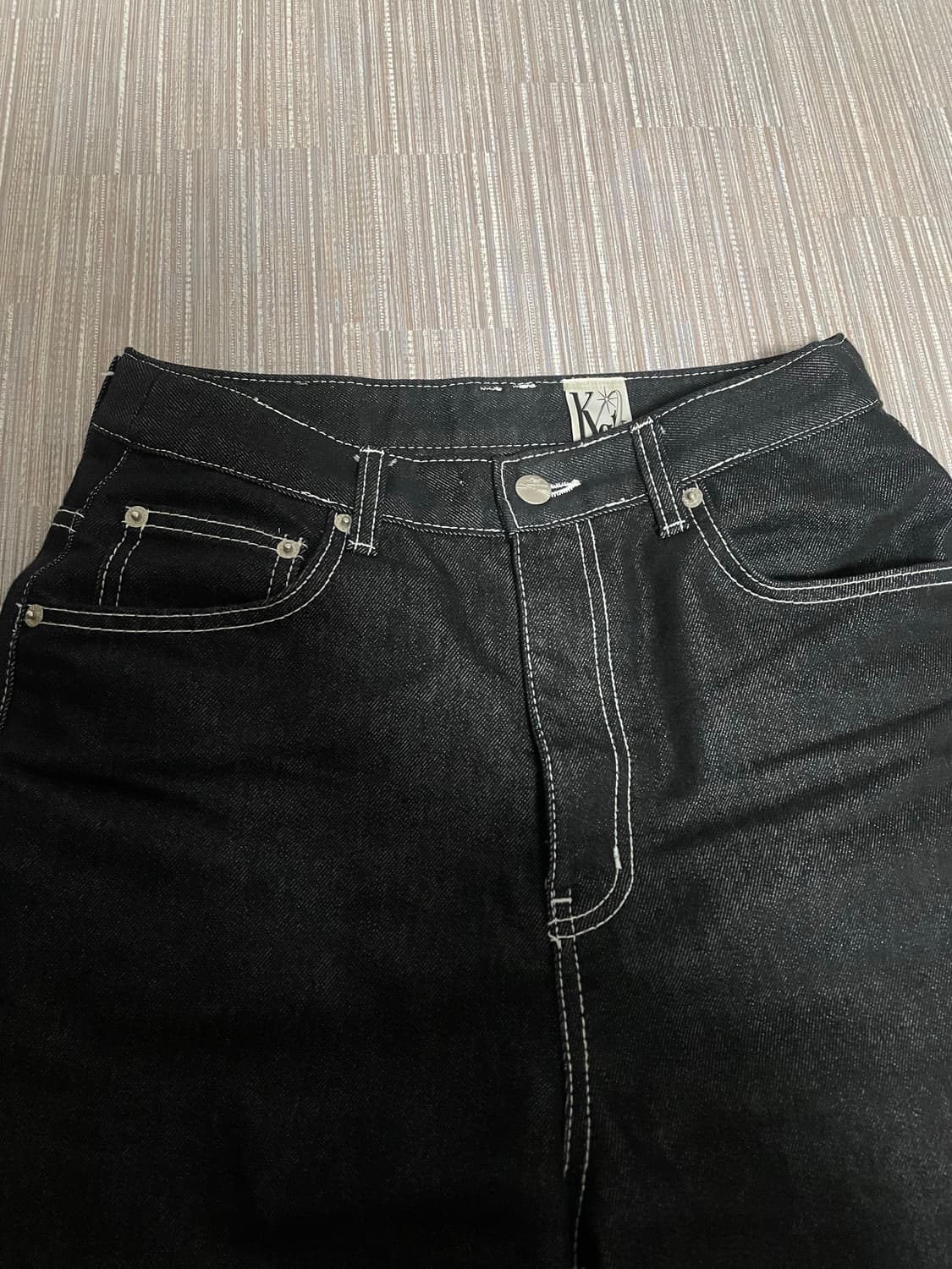 급처)카시코 자수 논페이드 데님 팬츠 블랙 S 아캄 미스치프 보헤미안서울 상품이미지4