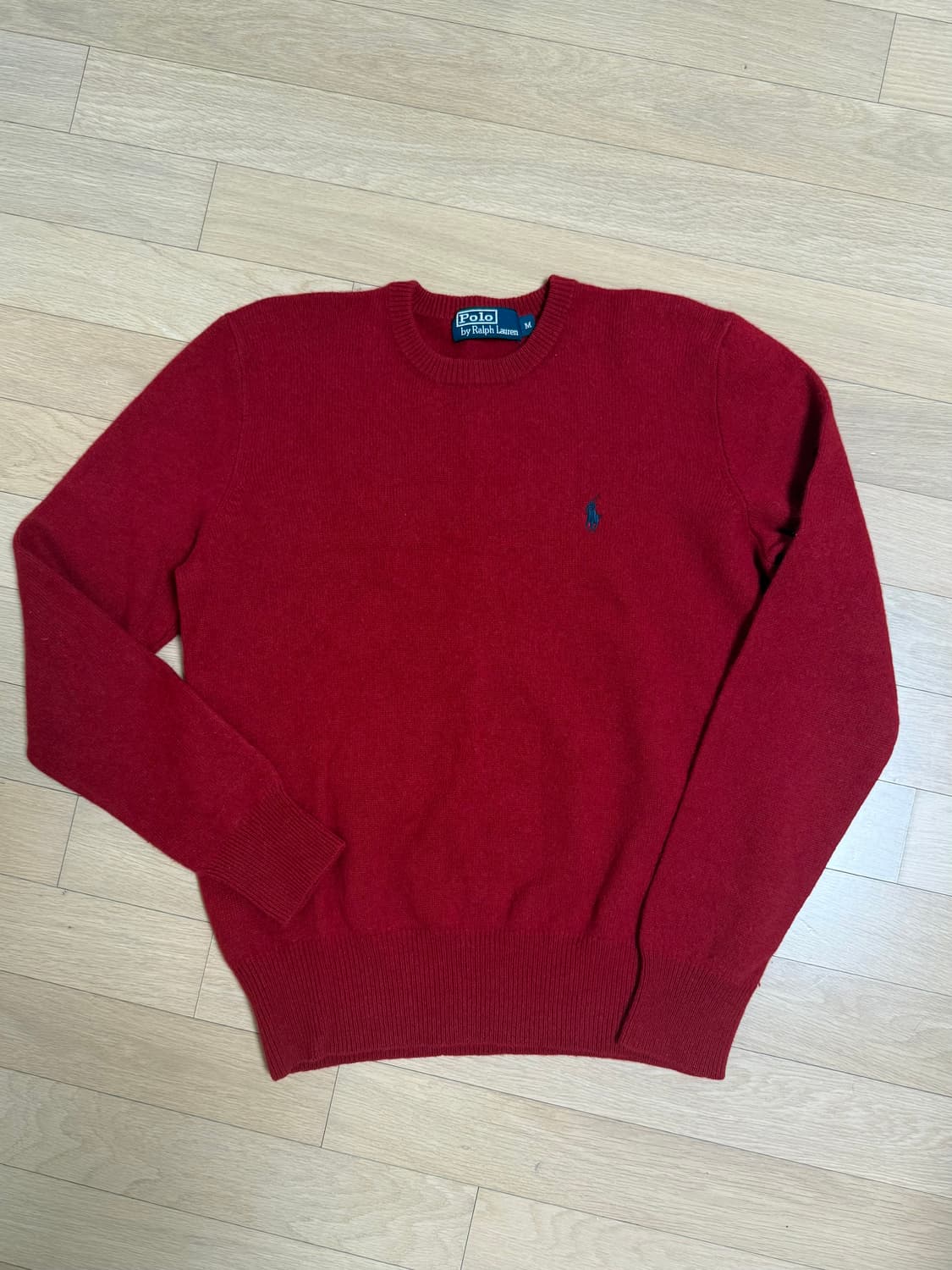 폴로 램스울 레드 니트 상품이미지1