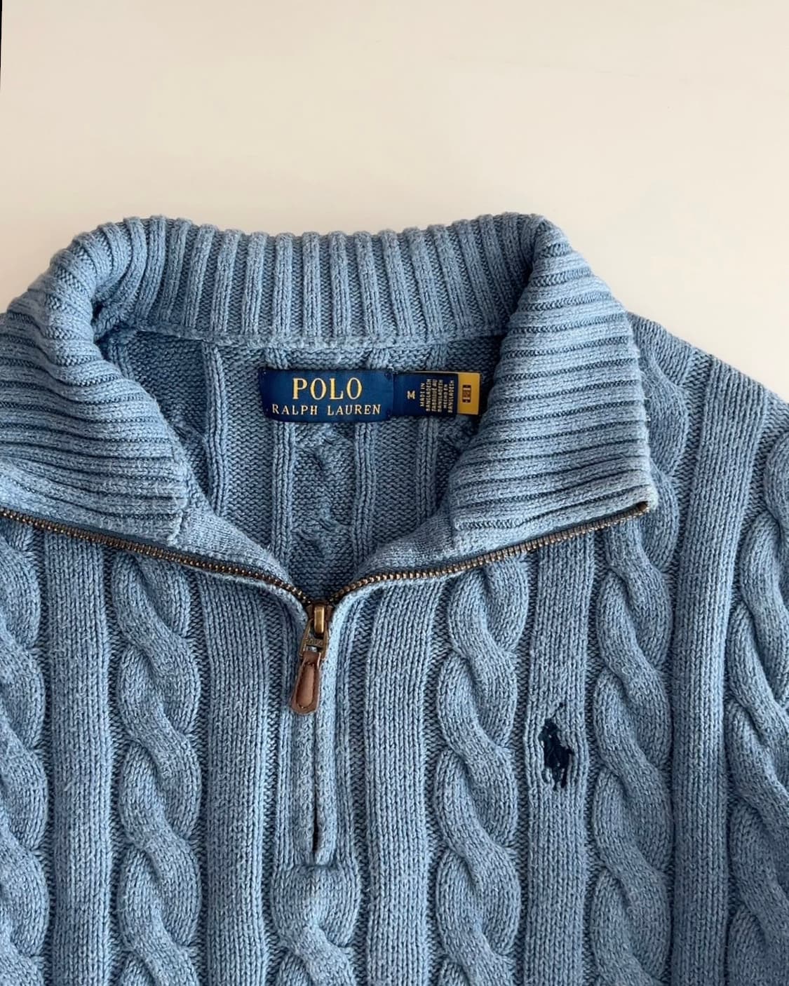 폴로 랄프로렌 꽈배기 하프집업 니트 m 상품이미지4