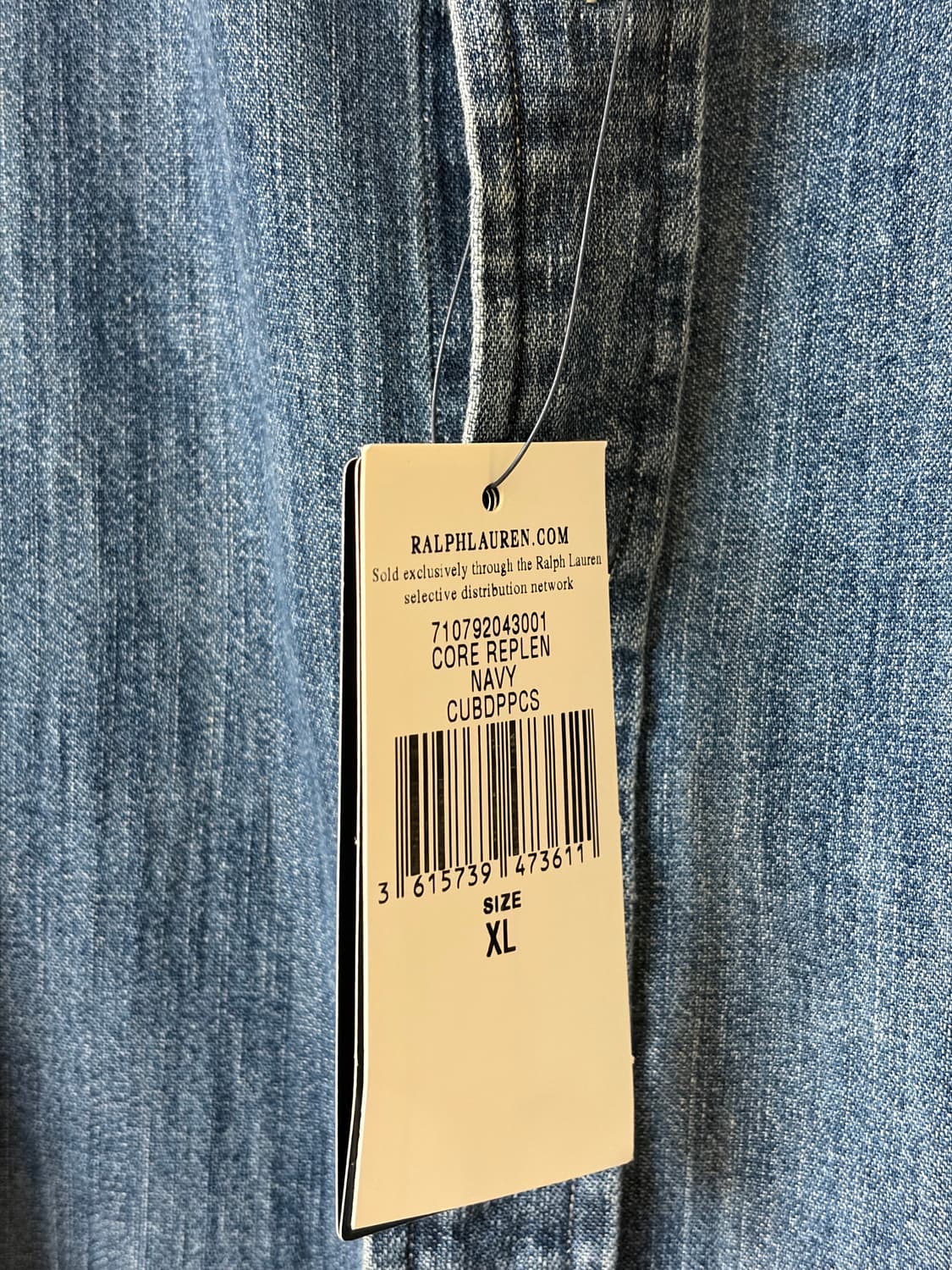 폴로 랄프로렌 포니로고 데님셔츠 커스텀핏 XL 상품이미지3