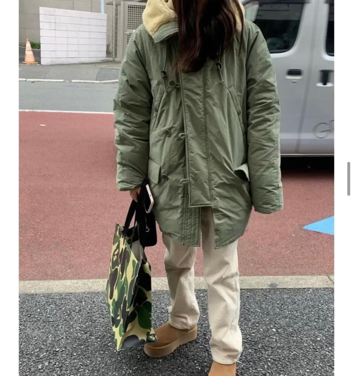 브런치 품절야상 구스다운 야상패딩 카키 여성 프리사이즈 상품이미지7