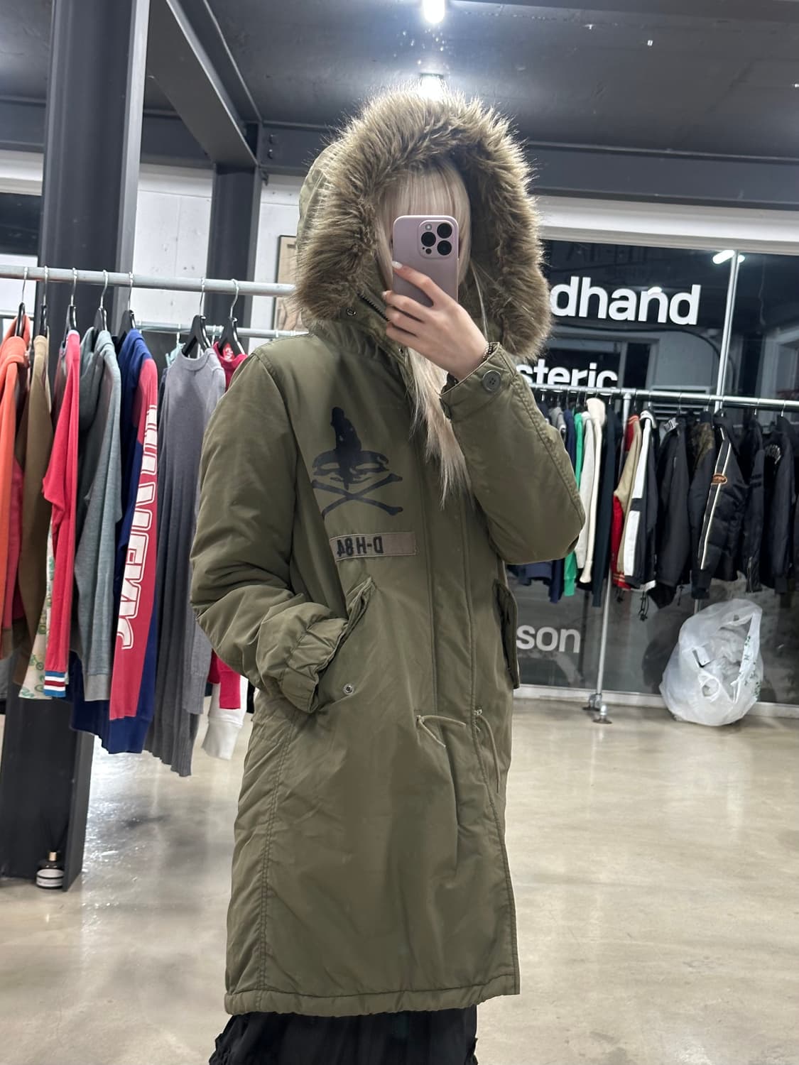 히스테릭 글래머 D-H84 누빔 퍼 롱자켓 상품이미지3