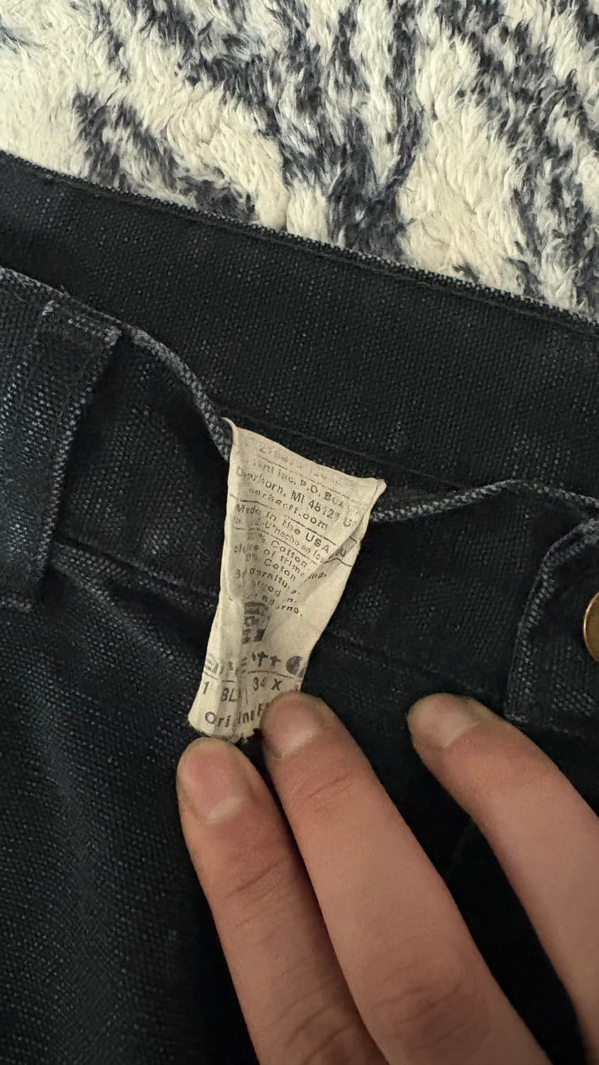 (32) 00s made usa 빈티지 칼하트 더블니 블랙 상품이미지3