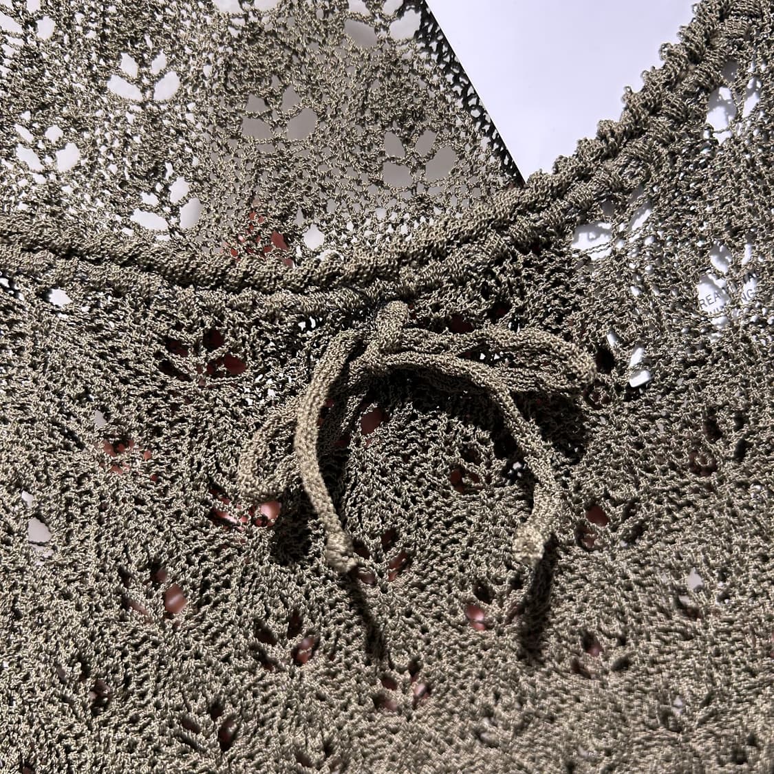 Vintage y2k khaki Crochet Sleeveless 상품이미지2