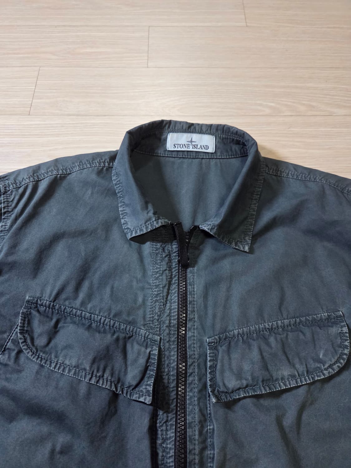 [정품/급처] 스톤아일랜드 올드이펙트 오버셔츠 세이지 그린 상품이미지4