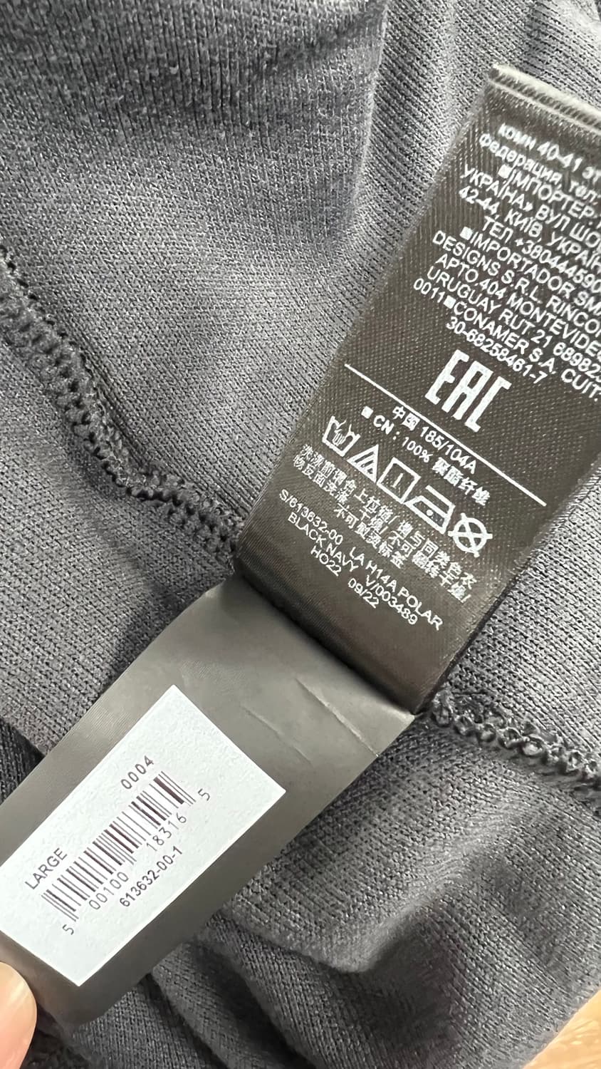(새상품)이지갭 폴라플리스 후디집업 L 블랙네이비 상품이미지4