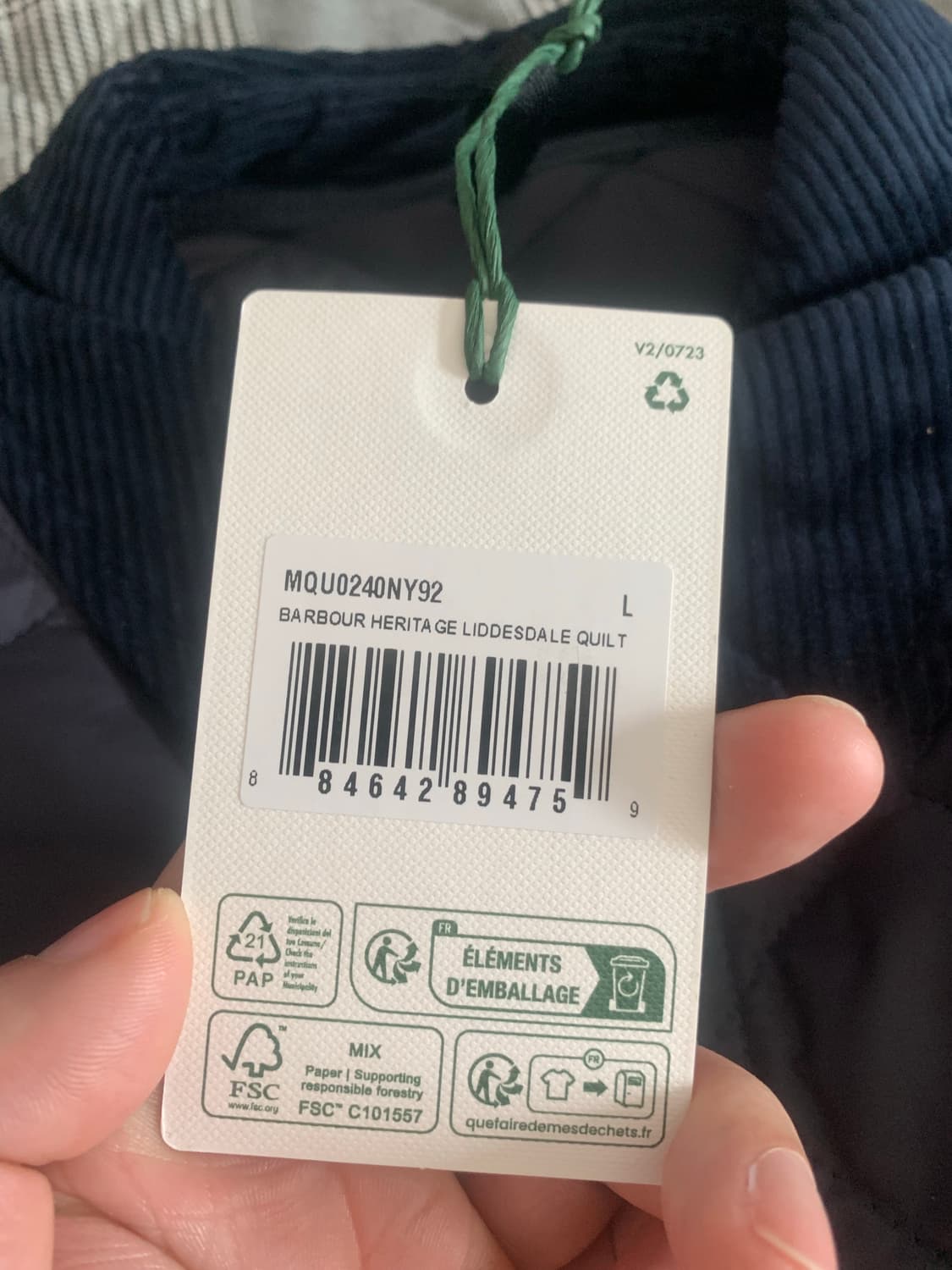 L바버 헤리티지 리데스데일 퀼티드 자켓 네이비 상품이미지4