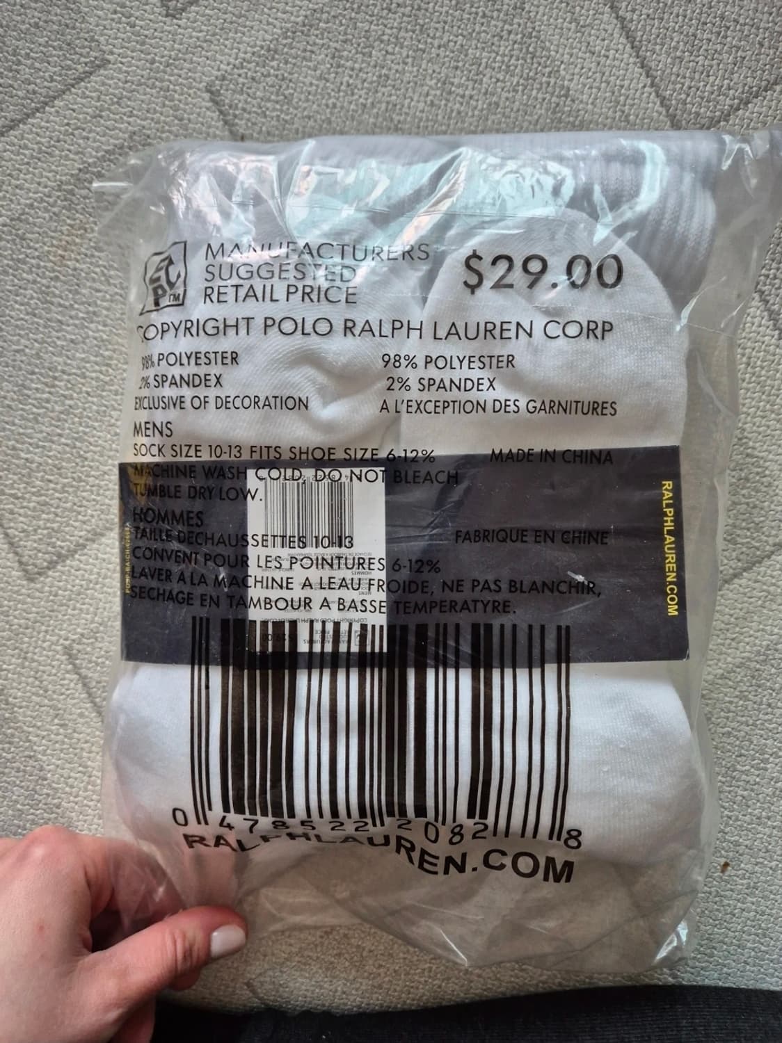 폴로 랄프로렌 남성 스포츠 남성 양말 6켤레 새상품 상품이미지2