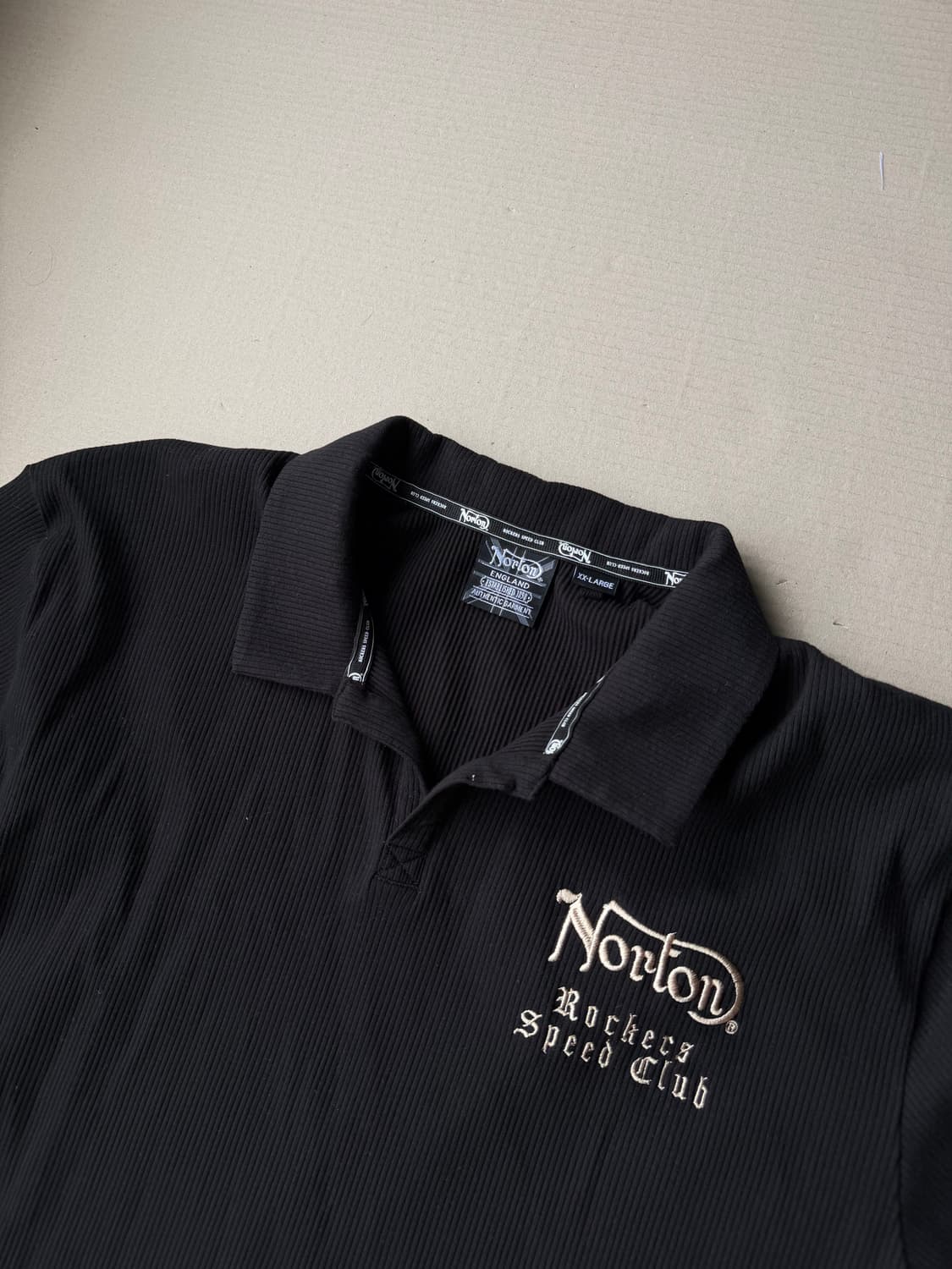 Norton 골드 메탈 이글 자수 골지 폴로 셔츠 상품이미지3