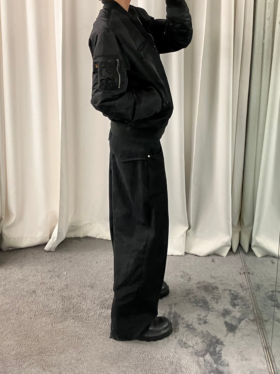 알파인더스트리 블랙 리버시블 ma-1 항공점퍼 XL 상품이미지10