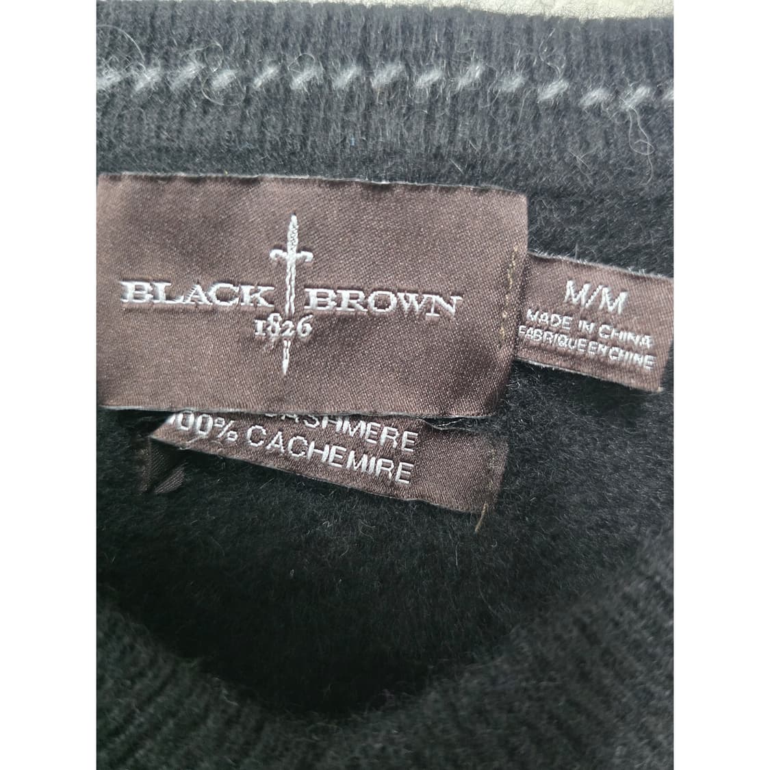 택포) 블랙브라운 캐시미어100 니트 M 상품이미지2