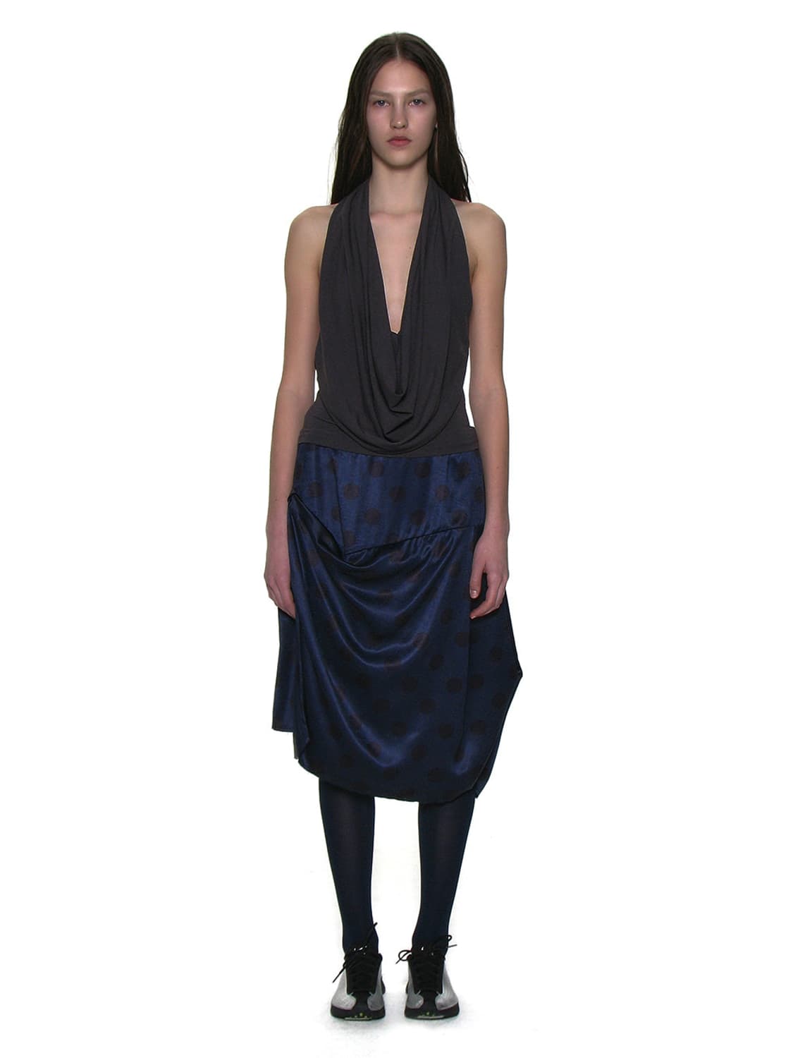 파르티멘토 우먼 DOT MIDI SKIRT NAVY 상품이미지2