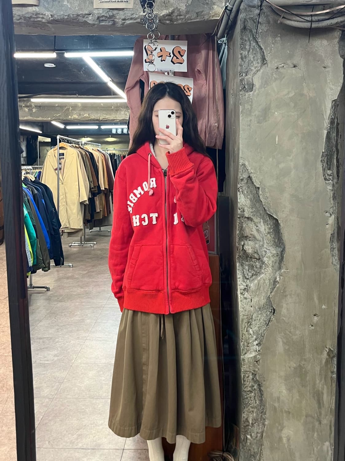 아베크롬비 양털 후드집업 레드 M #csz3319 상품이미지2