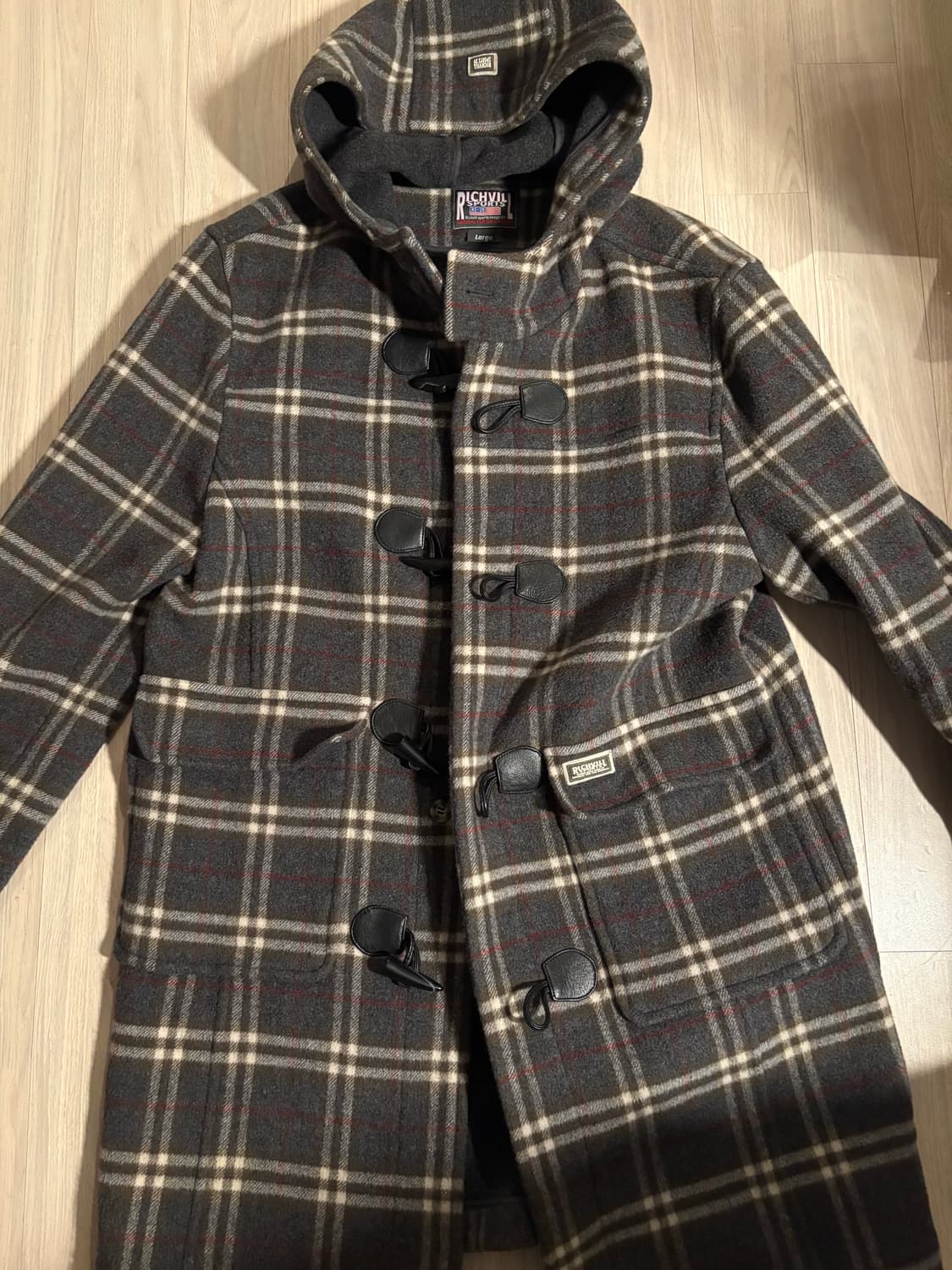 체크무늬 떡볶이코트 상품이미지1