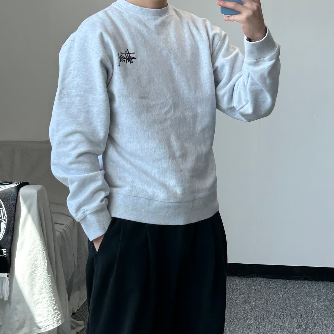 스투시 베이직 멜란지 빅로고 맨투맨 상품이미지3