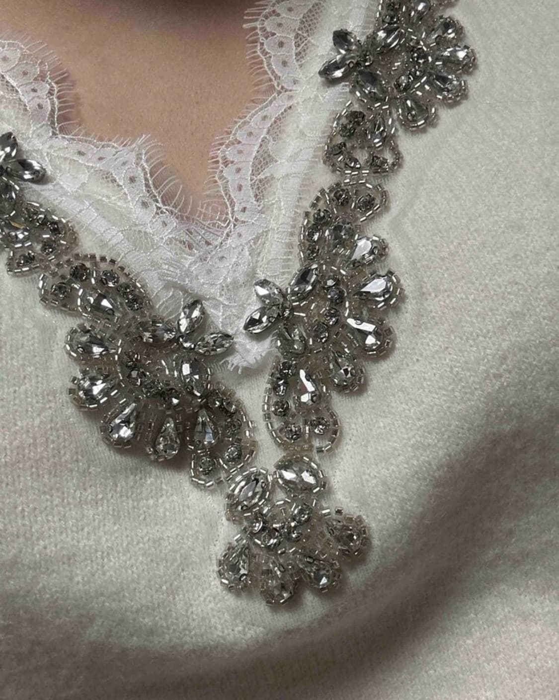 레이스 비즈 장식 니트. 새상품  상품이미지7