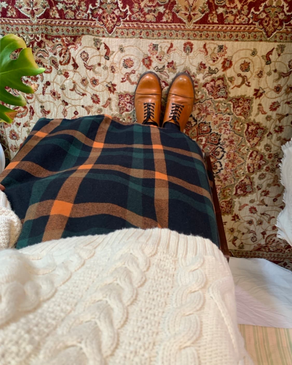 시트러스 울 체크 미디스커트 상품이미지4