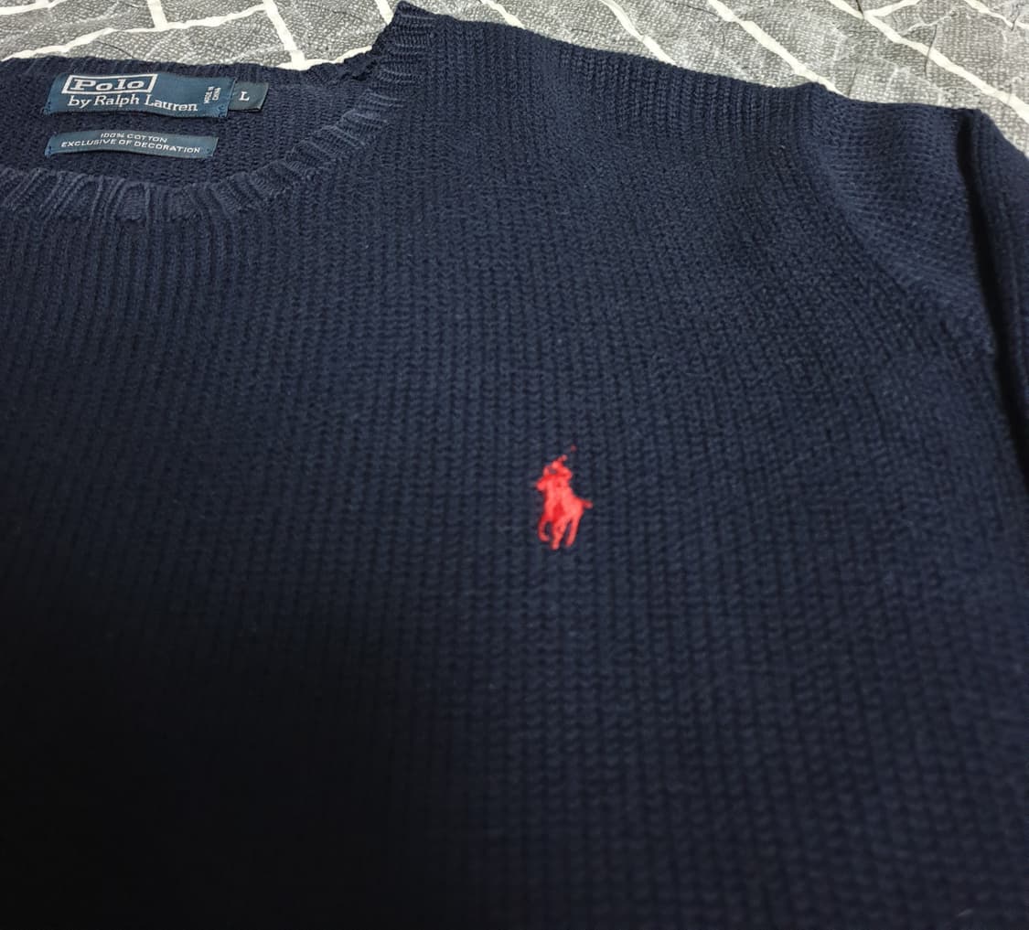폴로랄프로렌 코튼 니트 네이비 (L) 상품이미지2