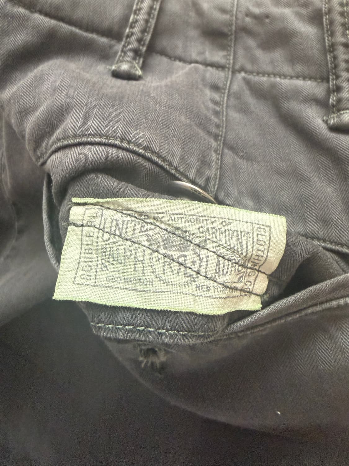 RRL 가먼트다이 헤링본 필드 팬츠 블랙 30x30 상품이미지7
