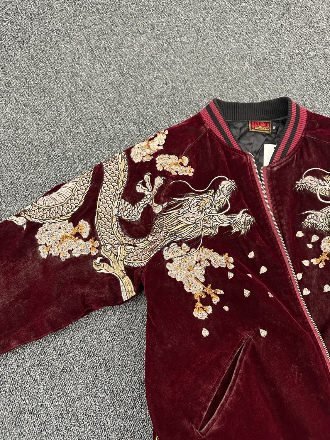 M) 재패니즈 벨루어 스카쟌 자켓 버건디 ONI DENIM 상품이미지4