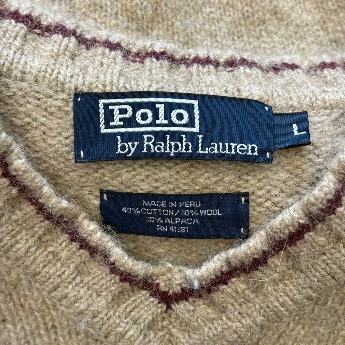 Polo Ralph Lauren 베이지 브이넥 니트 상품이미지3