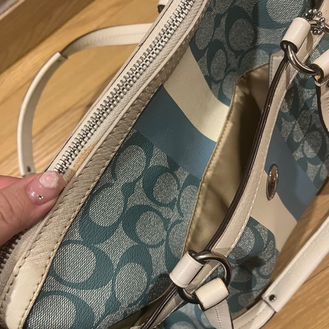 코치 블루 토트백 숄더백 coach vintage 갸루백 상품이미지8