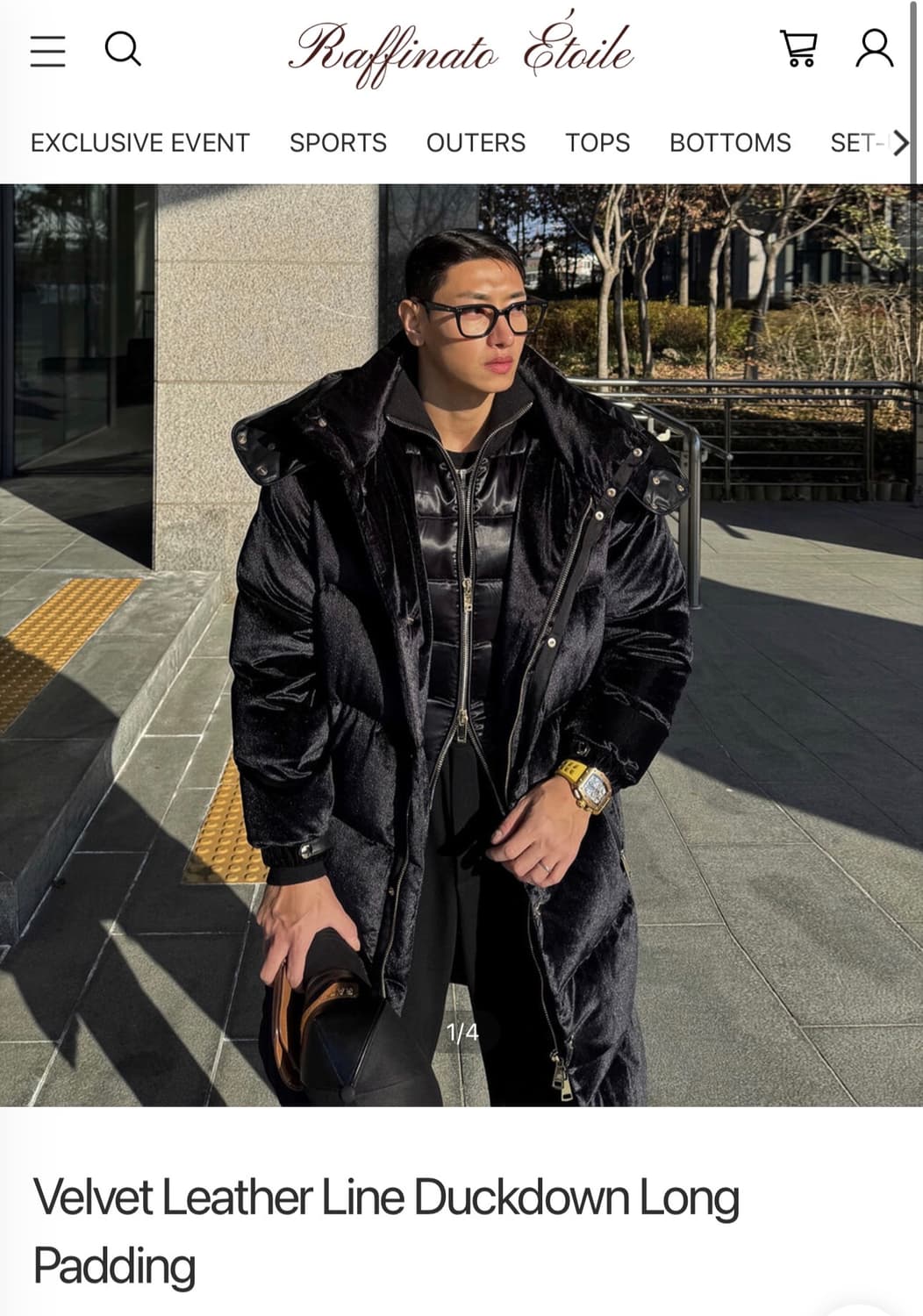 라피나토에투알 벨벳 덕다운 롱패딩 52 상품이미지1