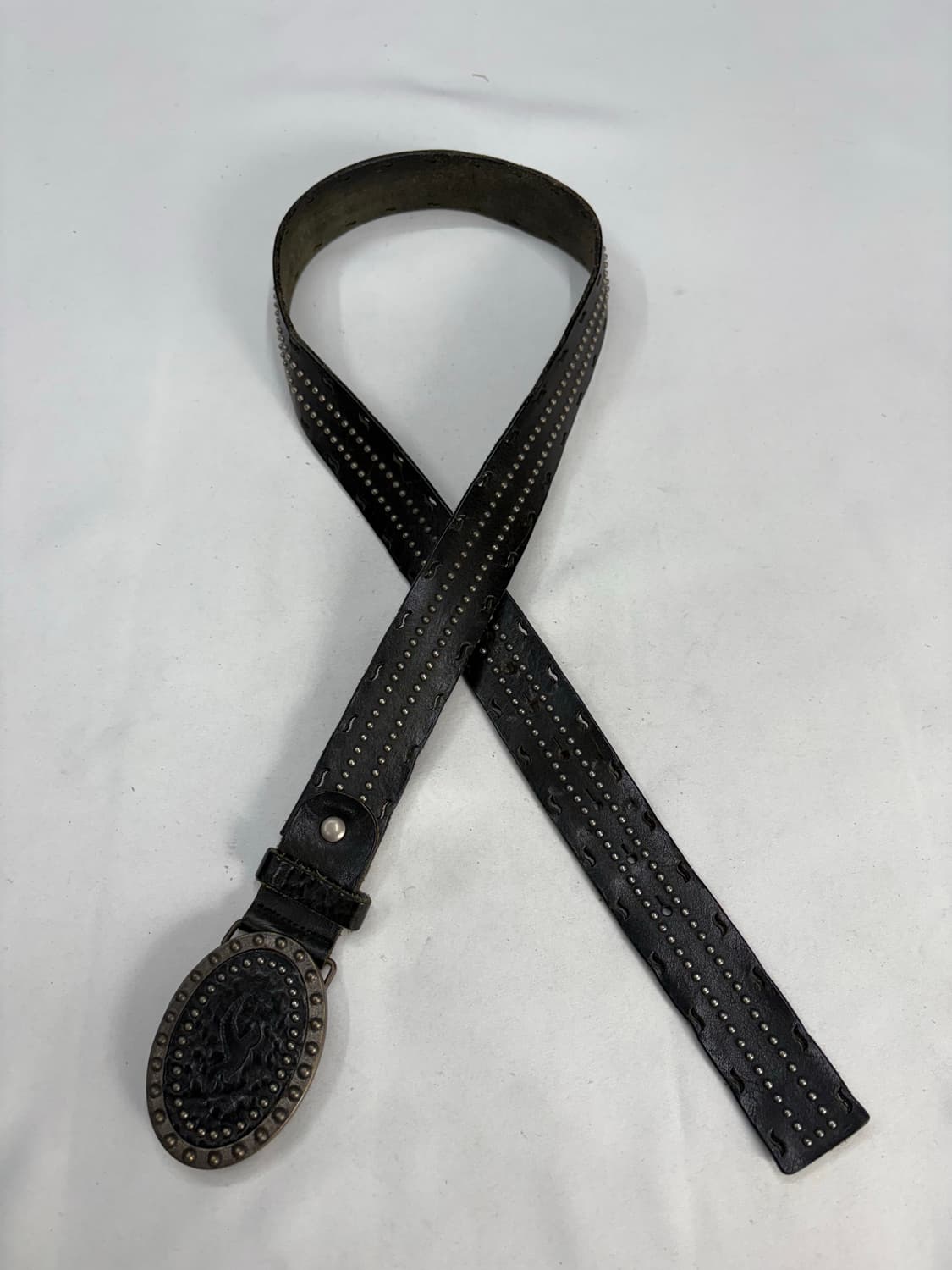 빈티지 웨스턴 아베크롬비 에스닉 스터드 레더 벨트 상품이미지4