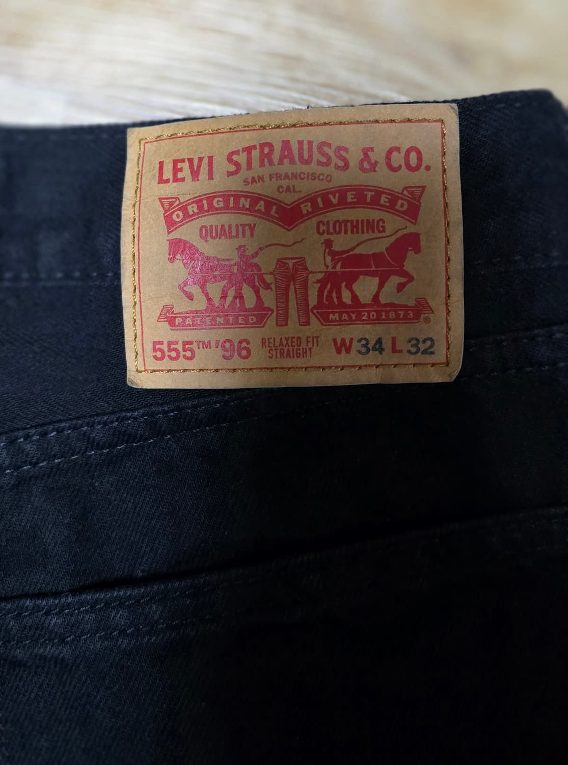 리바이스 555 블랙진 W34 L32 상품이미지3