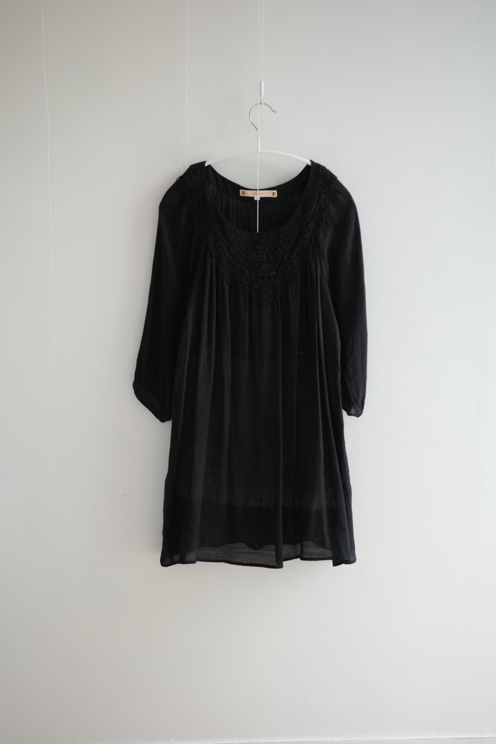 Vintage crochet black top 상품이미지5