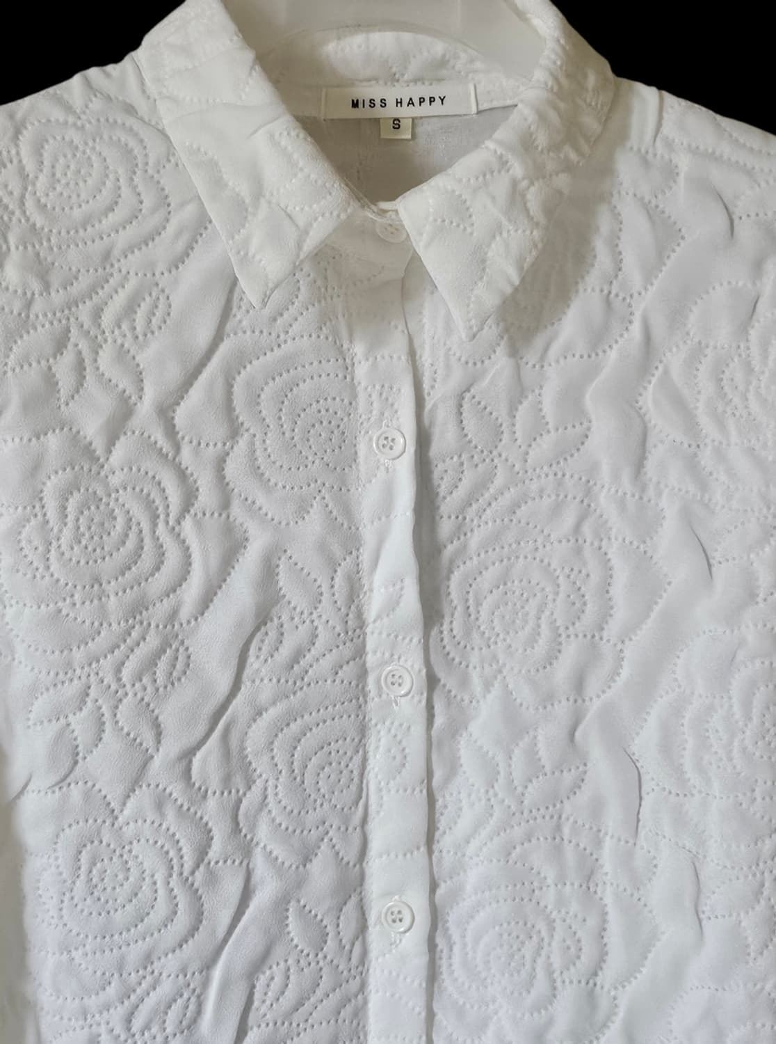 미착용 / 화이트 퀼팅 자수 셔츠 블라우스 S 상품이미지2