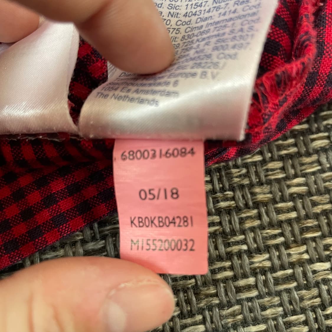 타미힐피거 키즈 레드 블랙 마이크로 체크 원포켓 긴팔 셔츠 116 상품이미지7