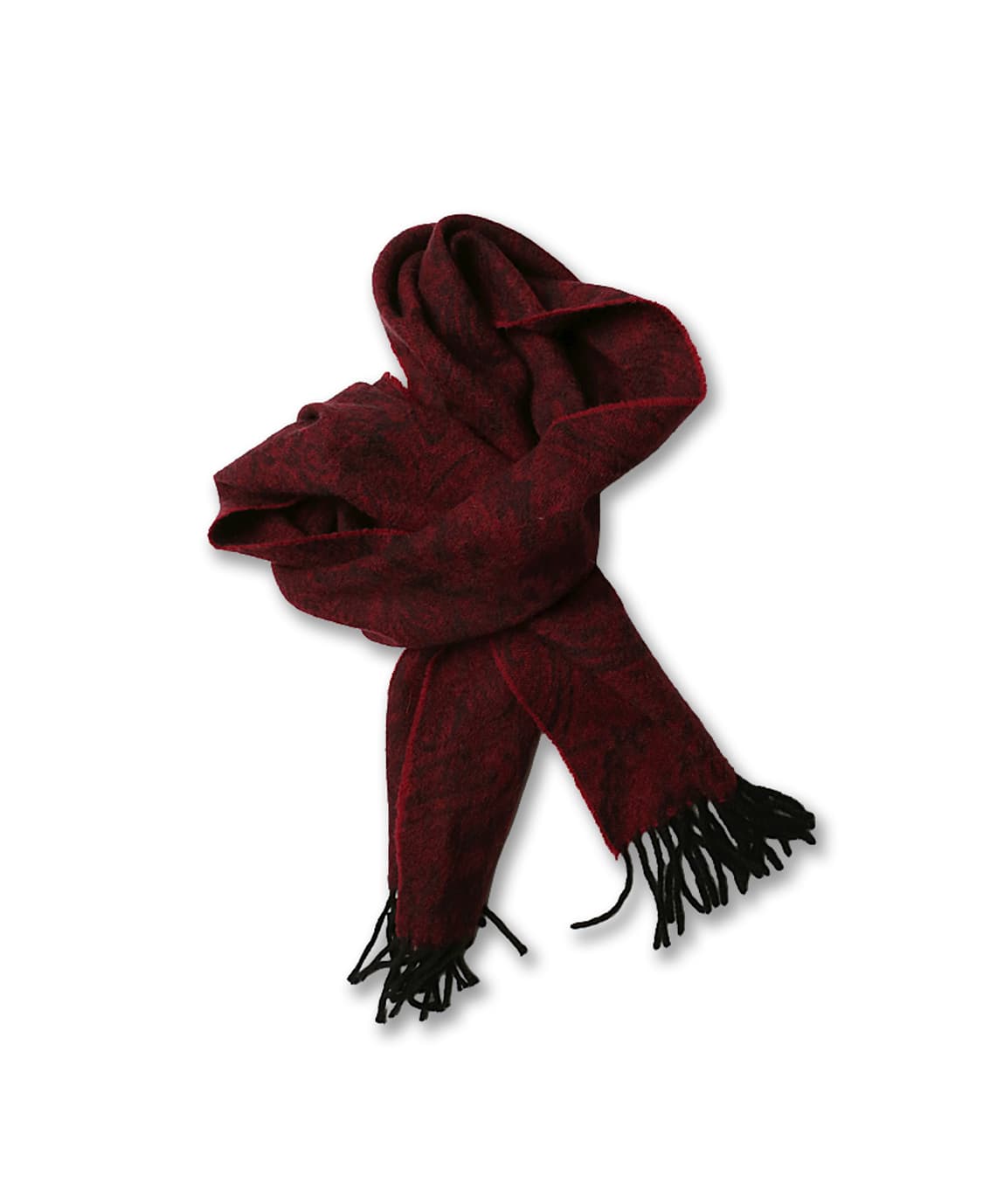 드레익스 [Drake's] 버건디 캐시미어 100% 페이즐리 머플러 상품이미지1